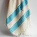 Turkish BATH Towel Peshtemal - LINEN - Turquoise