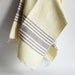 Bathstyle Turkish BATH Towel Handwoven Peshtemal - SOFT - Light Yellow - Gray Striped