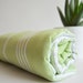 SALE 20% OFF // Turkish BATH Towel - Classic Peshtemal - Green No:1 (white striped)