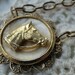 Now 30% off Vintage Mother of Pearl Horse Equestrian Necklace N 381