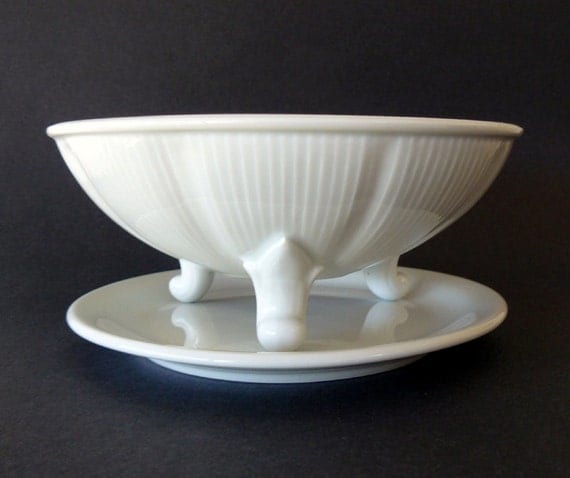 Vintage Pillivuyt Footed French Porcelain Berry by belmodo on Etsy