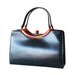 Classic Mid-Century Black Garay Handbag With Tortoise Shell Lucite Trim