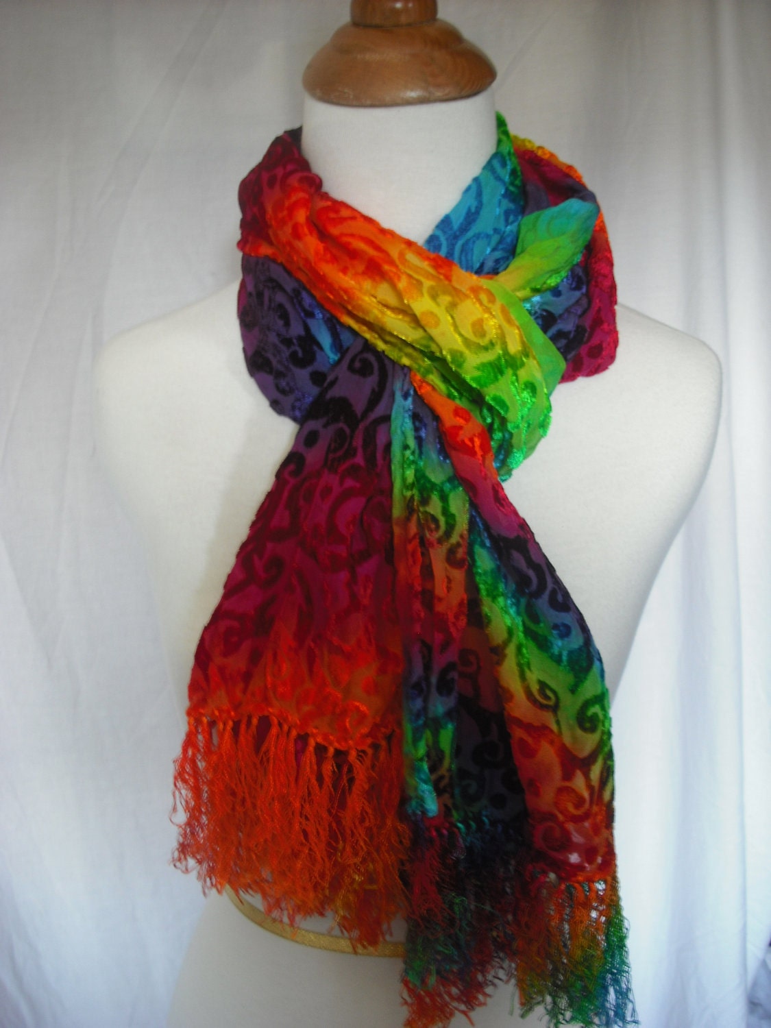 Silk Velvet Tie Dye Scarf