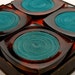 60's Retro Tortoise Rimmed Vintage Blue Paper Bakelite Coasters