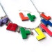 Rainbow Tetris Ploymer Clay Jewellery Set - Necklace and Earrings
