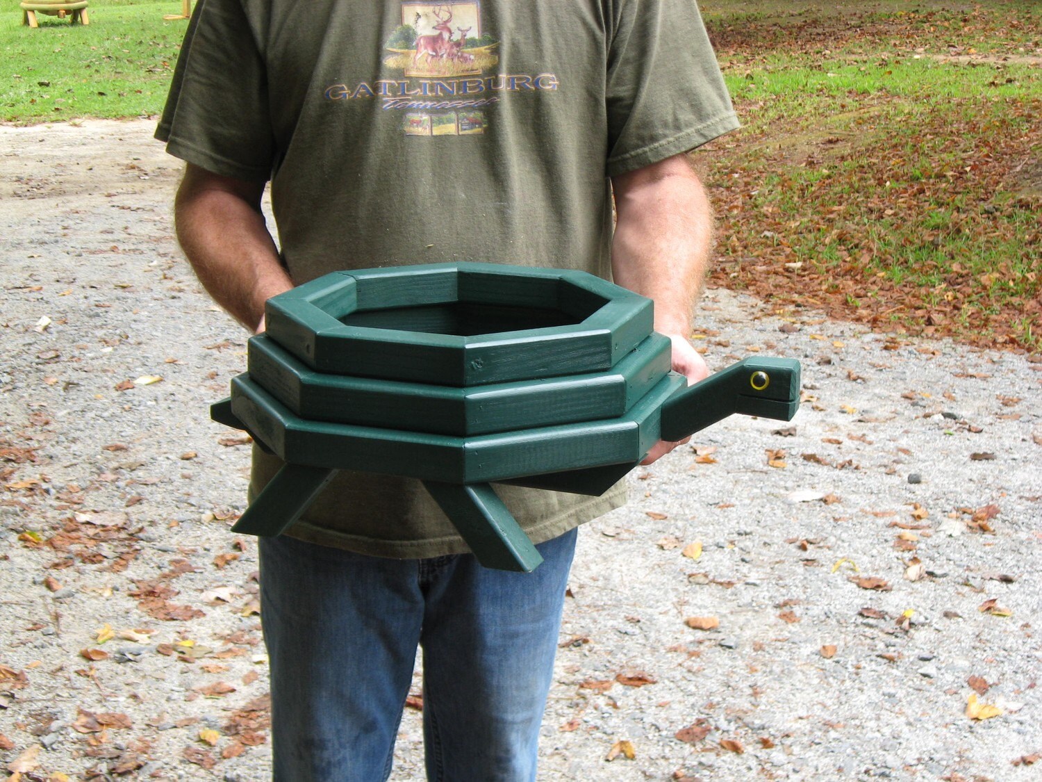 Wooden Turtle Planter by LCsWoodtopia on Etsy