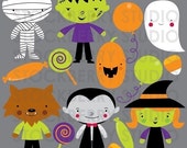 Halloween Characters Personal and Commerical Use Vector Clipart Set - Instant Download Il_170x135
