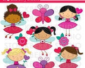 Heart Stick Figure Fairies Personal and Commerical Use Clipart Set - INSTANT DOWNLOAD Il_170x135