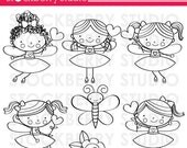 Heart Stick Figure Fairies Digital Stamp set - Valentine's Day - INSTANT DOWNLOAD Il_170x135