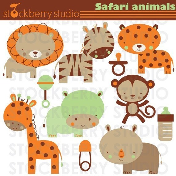 Safari Animals Personal and Commerical Use Clipart Set Il_570xn