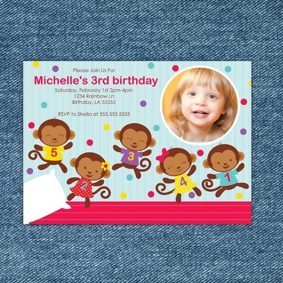 Little Monkeys Birthday Party Invitation Il_570xn