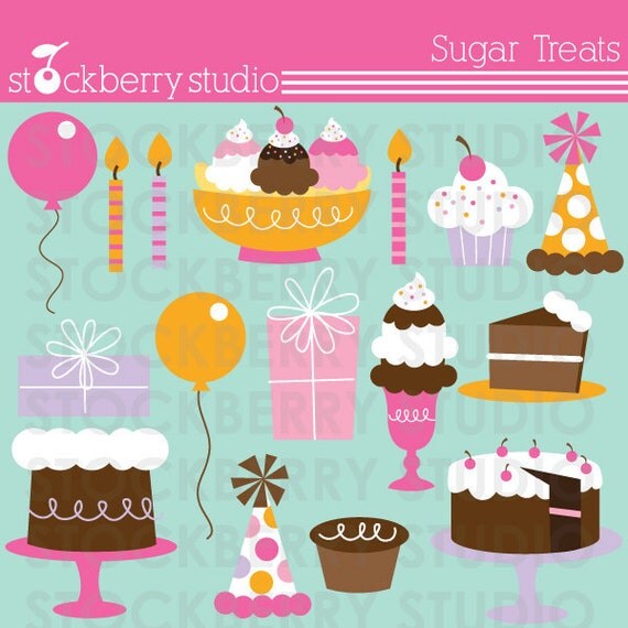 Sugar Treats Personal and Commerical Use Clipart Set - Instant Download Il_570xn