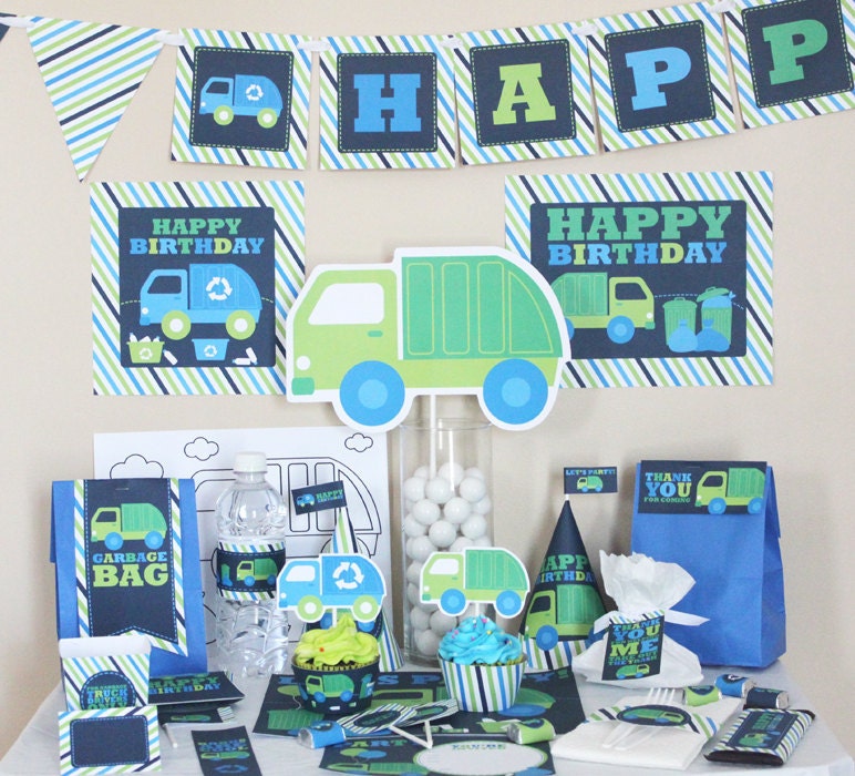 Garbage Truck Birthday  Decorations  Recycle Truck DIY