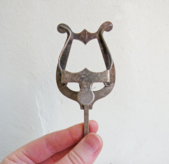 Vintage Sheet Music Holder Metal Patina Silver Steel with