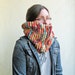 Fabulously Soft Chunky Vegan Knit Scarf Cowl Hand Knit Pom Pom Yarn Chenille Pink Blue Brown Multicolor Variegated Fashion Pastel