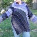silent clouds at twilight kimono wrap sweater, vegan, recycled sweaters ,medium, large, extra large, 1x, 2x, lavender, purple, grey, black