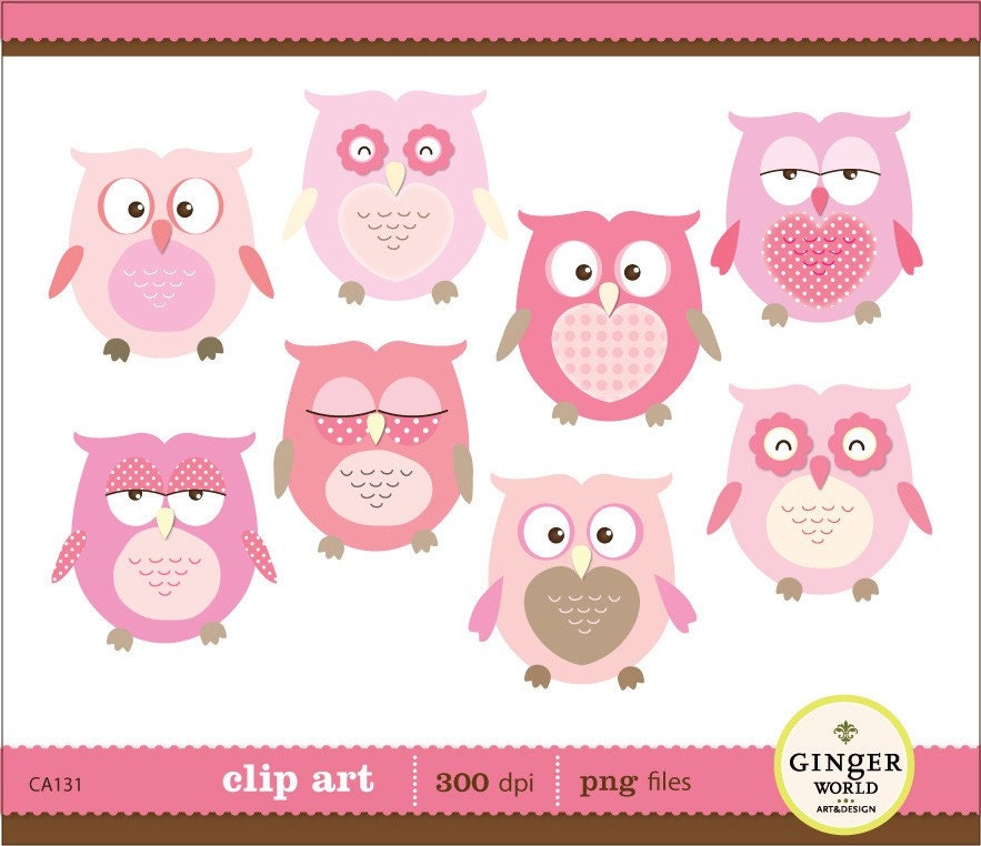 clip art pink owls by tracyanndigitalart - photo #13