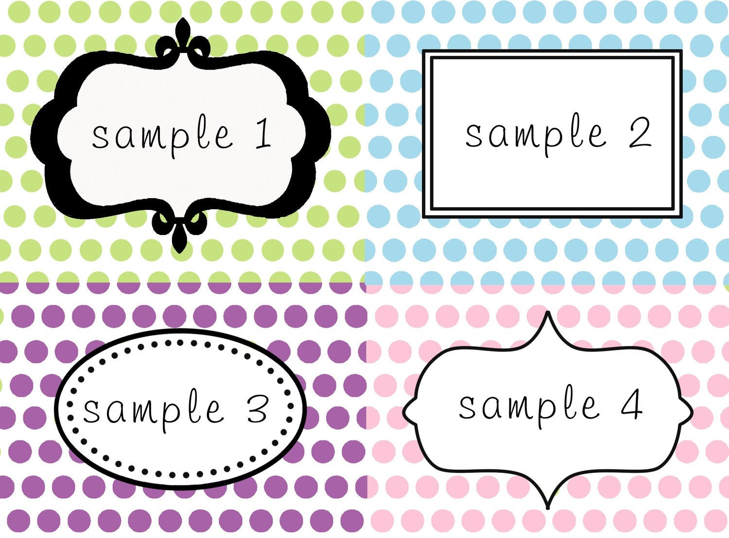 DIY Printable Labels for Dessert Table or Candy Buffet Polka