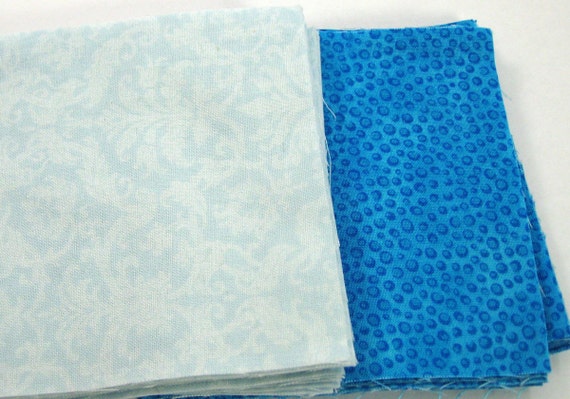 Shades of Blue 40 4 inch Fabric Quilt Squares