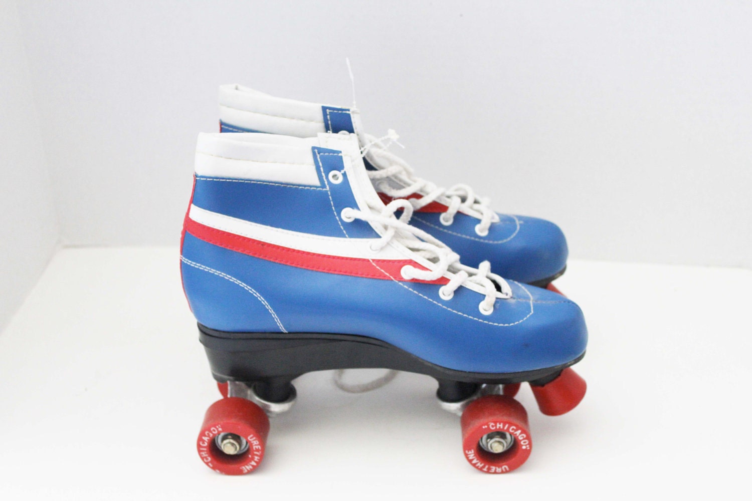 Old School Roller Skates In Red White And Blue