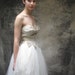 50s white lace and tulle wedding gown w rhinestone details