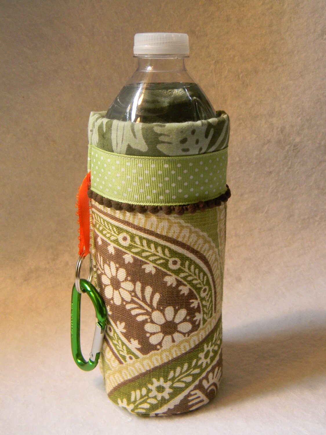 Green Paisley Water Bottle Koozie