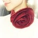 Felted necklace burgundy flower scarf, free gift wrap bridesmaid Weddings loop spiral Valentines day gift idea spring fashion