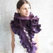 Luxury blackberry scarf shawl extra long purple felted wool scarf rich puple plum ruffle Valentines day gift idea for her spring fashion
