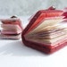 Mini books floral necklace journal jewelry. boho felted mini felt notebook, shabby chic paper oht OOAK summer ombre trend pink flowers