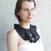 Black statement felt necklace, felted wool bib collar, neck piece, prom gothic weddings bridesmaid gift idea summer fashion oht