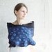 Blue and black felted scarf shawl, navy blue wool winter fashion felting oht fall autumn