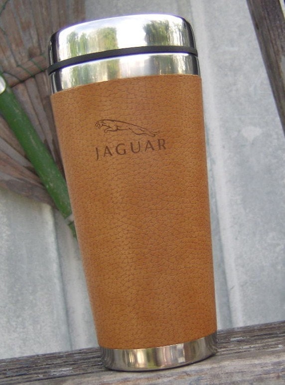 Leather Jaguar Stainless Steel Coffee Travel Mug Gordon