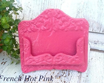 Business Card Holder - Magenta Cast Iron- Old Fashioned -Vintage Inspired-French Hot Pink - Bright Cast Iron - French Decor-Berry Pink