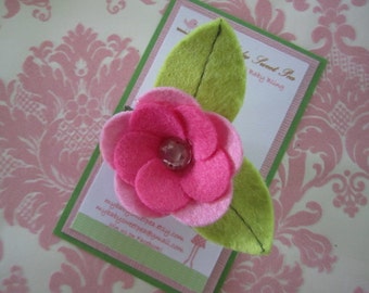 Girl hair clip - girl hair barrettes - felt flower hair clip - no slip hair clip
