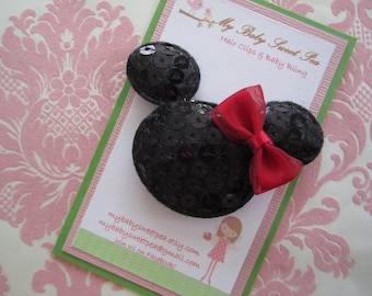 Minnie mouse hair clips - girl hair clips - girl barrettes