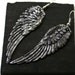 Angel Wing Earrings - LARGE Black and Silver Finish