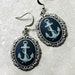 Nautical Earrings - Anchor Cameo