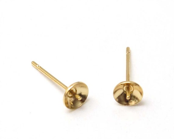 Earring Posts Gold Plated Findings 40 pcs 20 by mixnmatchsupplies