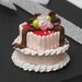 Food Charm, 1 pc Strawberry Heart Layer Cake Doll House Miniature Pendant Cabochon X1-034