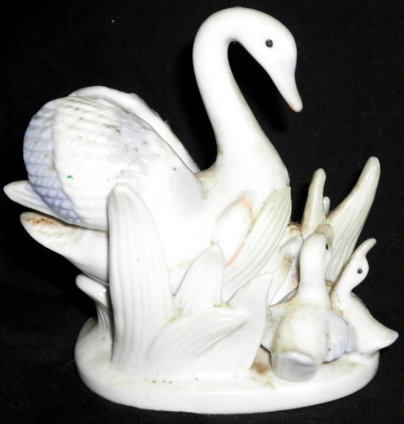 ceramic swan figurine