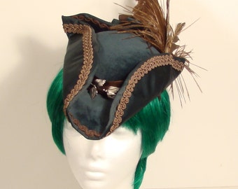 Green and Brown Ladies Dress Tricorner hat
