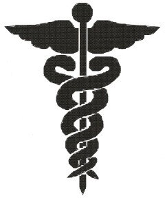 Medical Logo Cross Stitch Pattern Caduceus