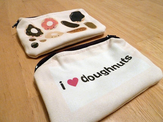 Mini donut coin purse perfect for loose change, bills, and credit cards