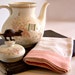 Vintage Linen Peach and Cream Towel / Tea Towel