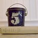 Reserved for Michelle ONLY / Vintage Chippy Blue Bucket with Lid and Metal Handle NO.5