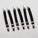 Set of SIX Black : Pinup Girl Stocking Garters Clasps Wedding Lingerie Elastic Metal-Clip Nylons DOUBLE End
