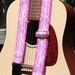 Adjustable Guitar Strap, Inkle Woven Cloth, Pink Candy cane