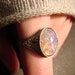 Victorian Style Fire Opal Antique Silver Ring- Adjustable (472)