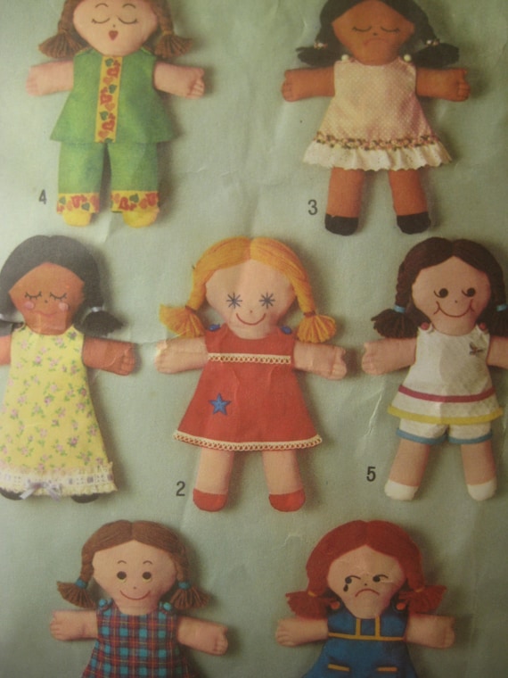 Vintage Simplicity 5378 Sewing Pattern Rag Doll and Clothing