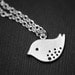 Spotted Bird Necklace in SILVER - Adorable Sparrow Necklace